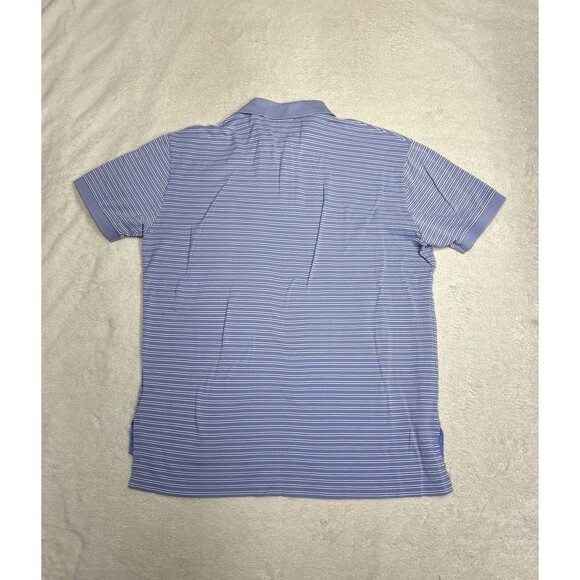 Polo Ralph Lauren Pima Cotton Blue Striped Polo Shirt Short Sleeve Size Large - Picture 6 of 6